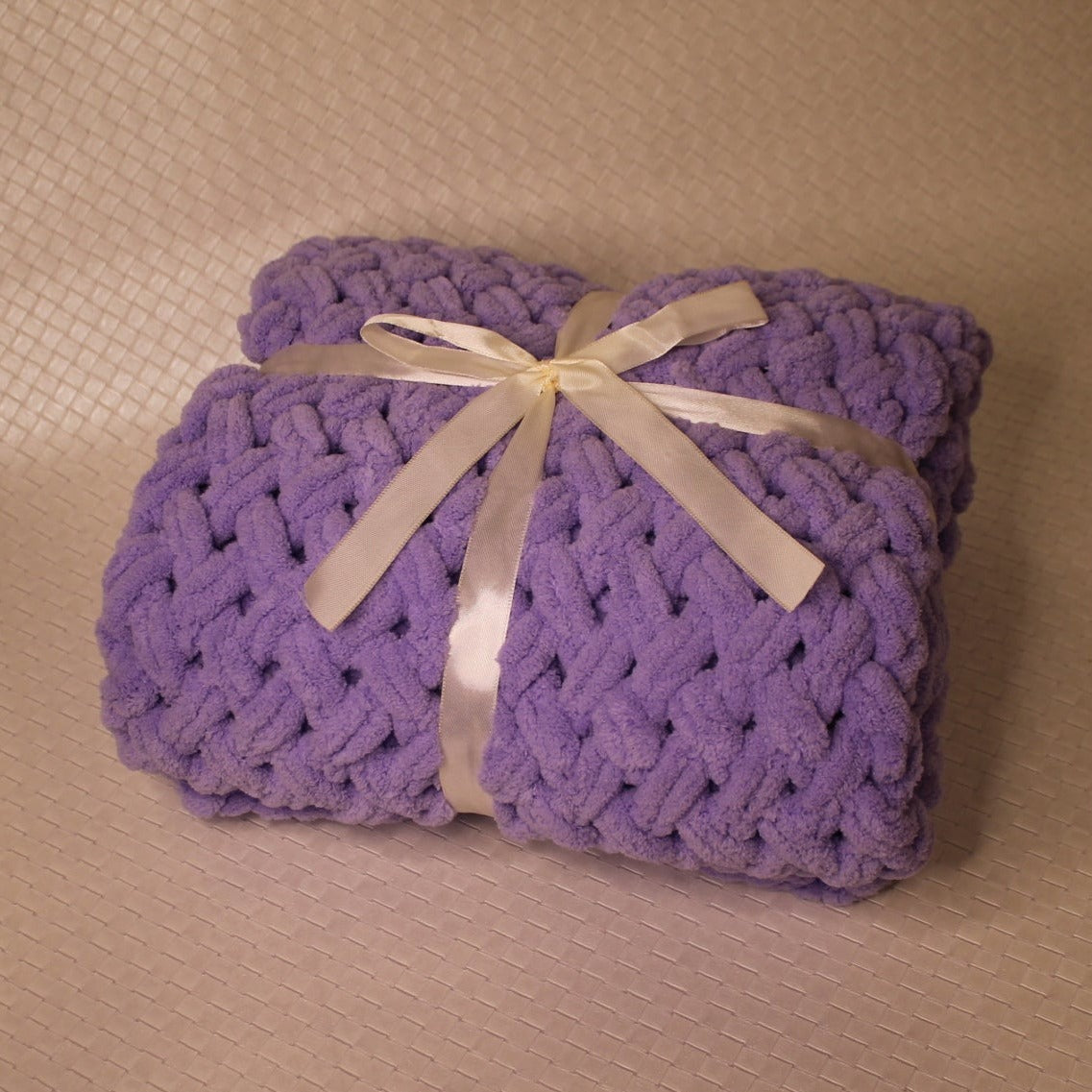 Children's plush plaid in the color of lavender