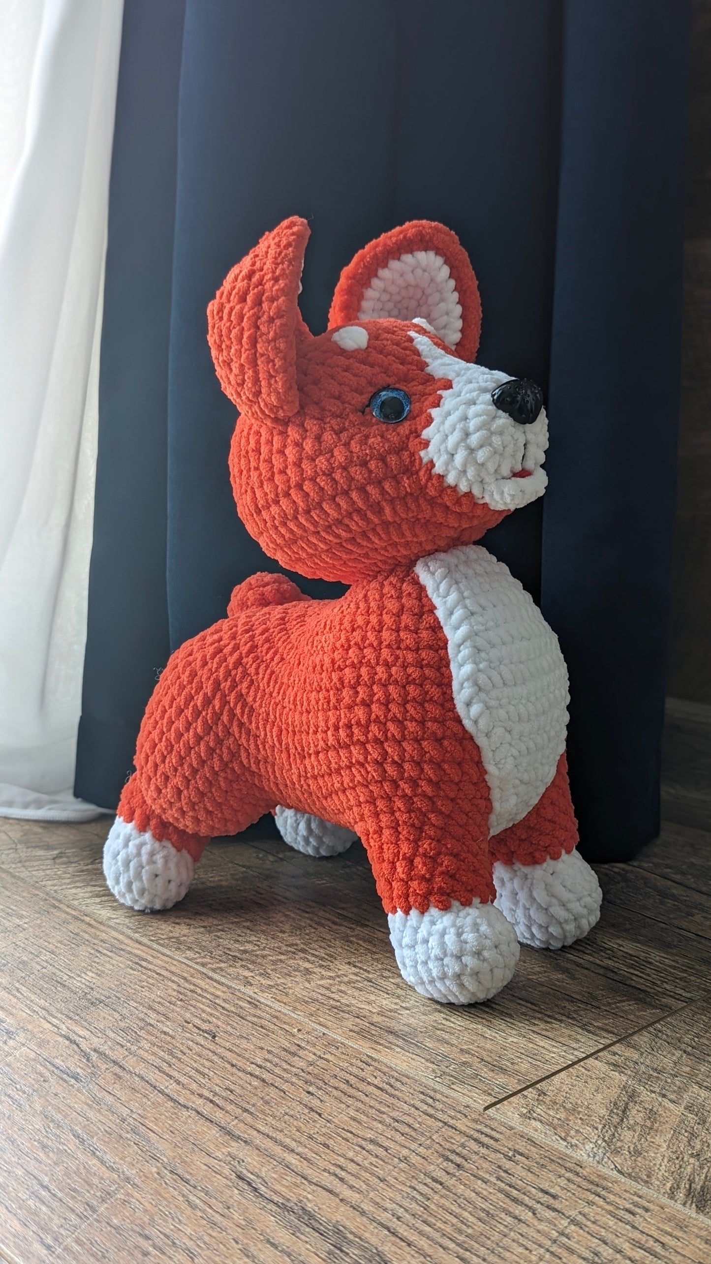 Corgi puppy soft knitted toy