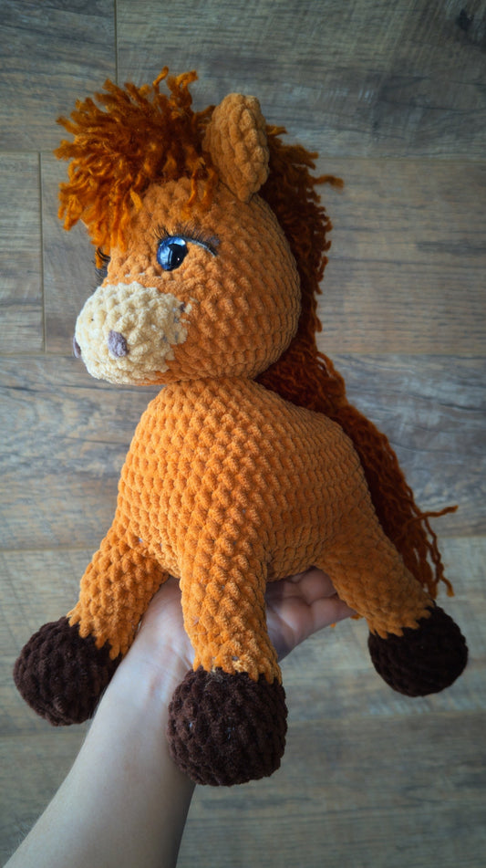 Baby horse knitted soft toy