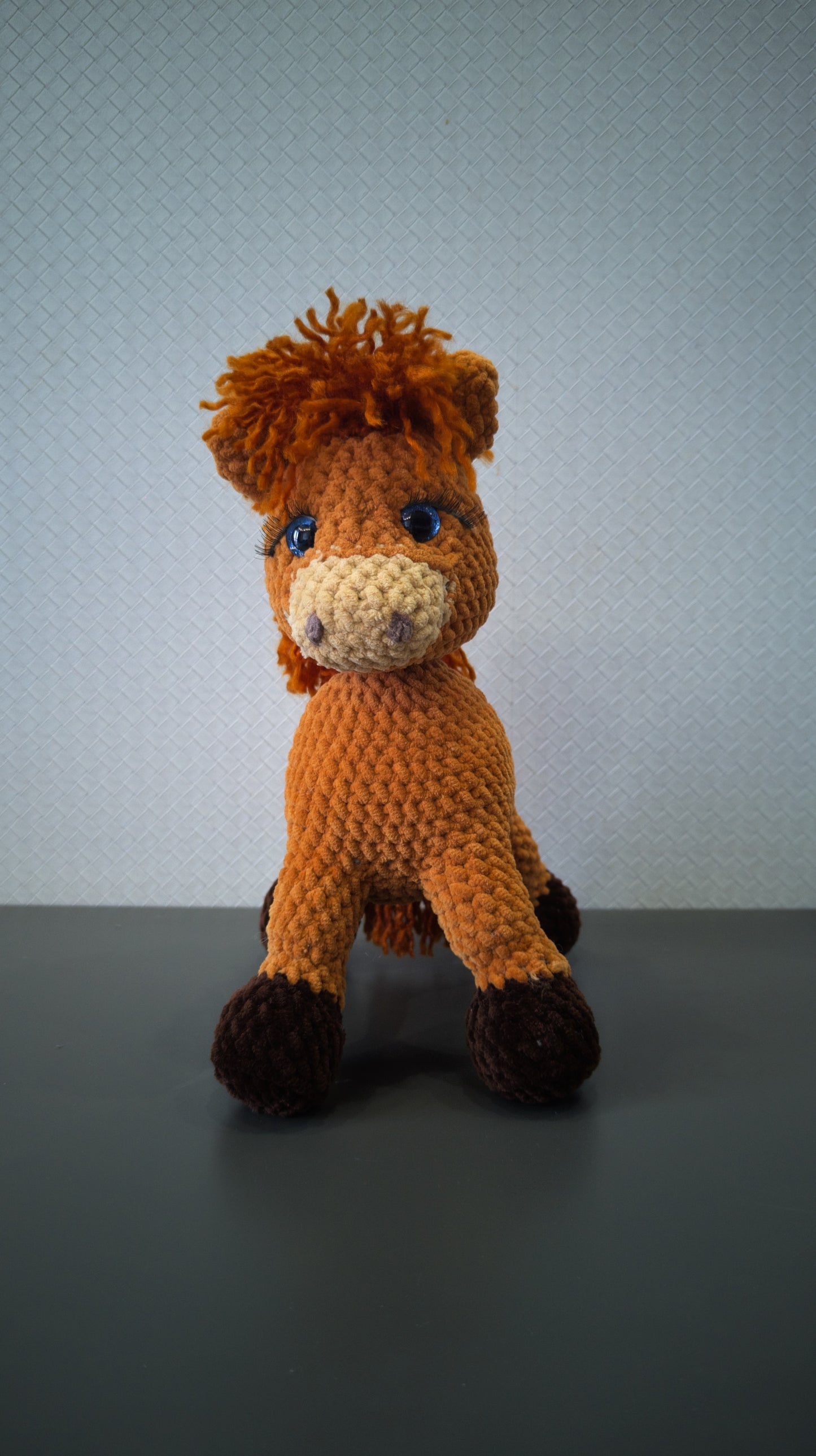 Baby horse knitted soft toy