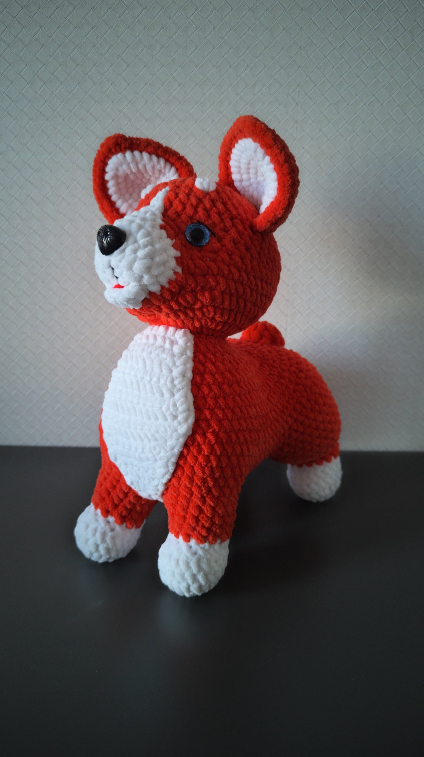 Corgi puppy soft knitted toy