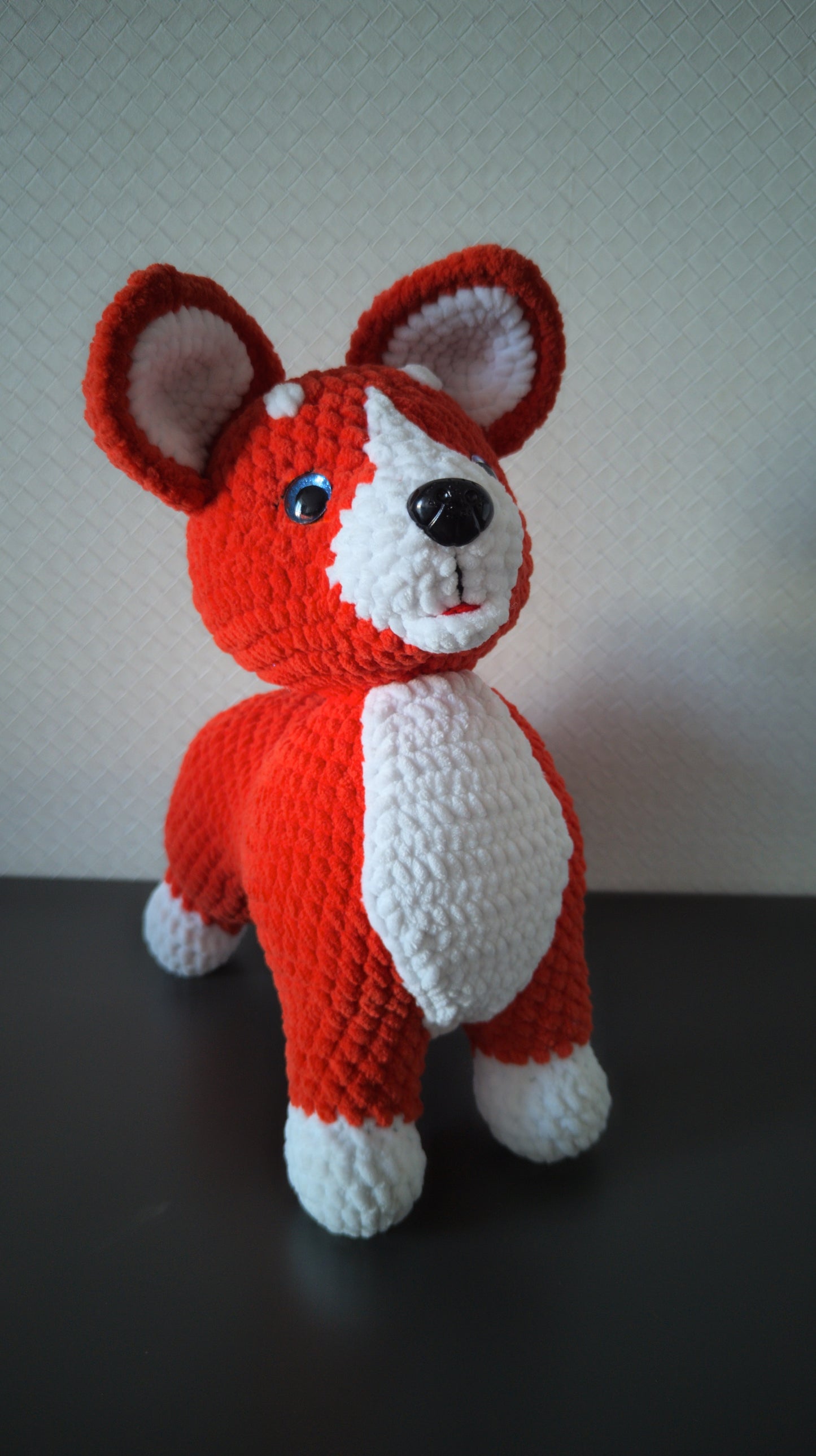 Corgi puppy soft knitted toy