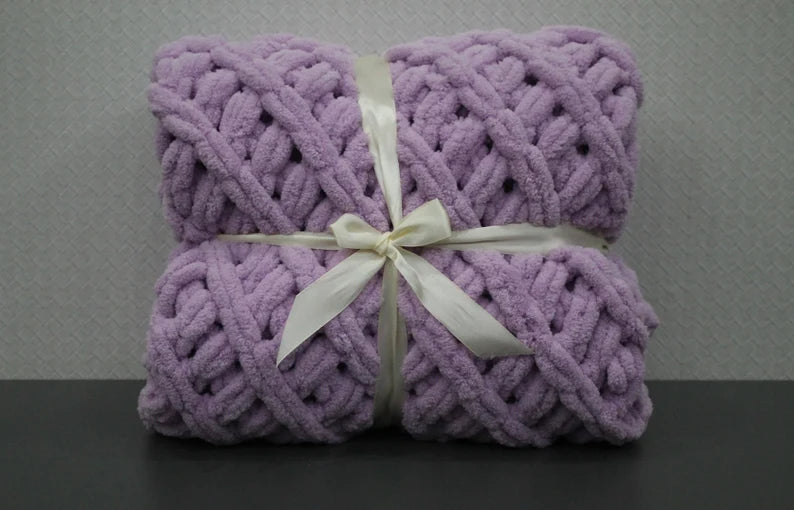 Children's plush plaid in the color of lilac
