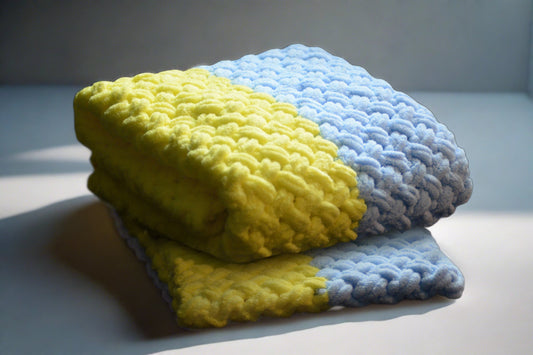 Baby plush blanket Blue-Yellow